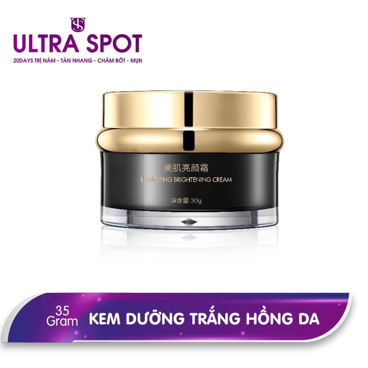 ULTRA SPOT Beautifying Brightening Cream – Kem dưỡng trắng hồng da ULTRA SPOT là sản phẩm rất được ưa chuộng nhờ khả năng làm trắng nhanh và an toàn