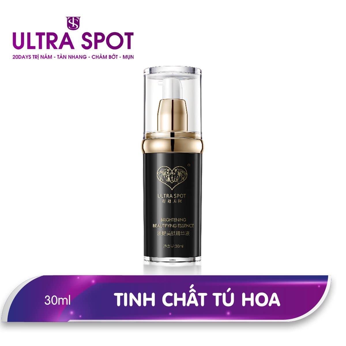 ULTRA SPOT Brightening Beautifying Essence –Tinh chất Tú Hoa có khả năng thẩm thấu sâu ,bạn nhanh chóng cảm nhận được làn da căng bóng, giúp da tươi nhuận, trắng hồng, ngăn chặn được tình trạng lão hoá