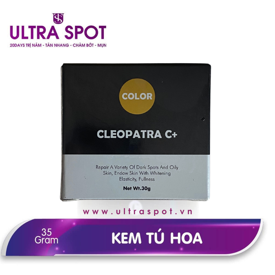 Ultra Spot Color Cleopatra C – Kem Tú Hoa Tailor Made C của thương hiệu mỹ phẩm ULTRA SPOT là sản phẩm quan trọng trong việc giúp làn da bạn cải thiện được vấn đề về sắc tố da